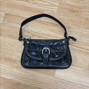 Fossil Black Leather Clutch with Buckle